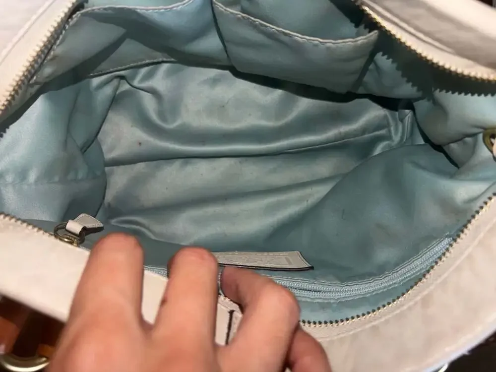 Coach Carly Cream Leather Shoulder Bag